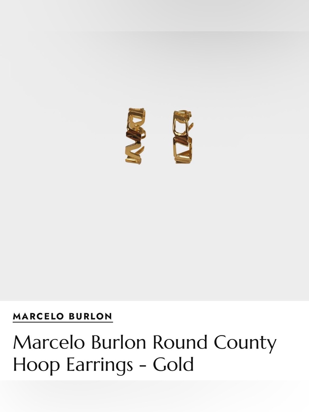 Marcelo Burlon Round County Hoop Earrings - Gold